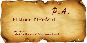 Pittner Alfréd névjegykártya